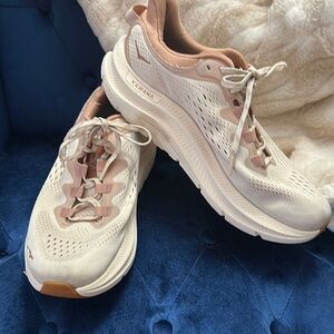 Women's Cream and Tan HOKA KAWANA Running Shoes